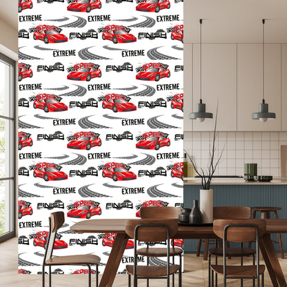 Wallpaper In Cars Rally Cars Children's Room