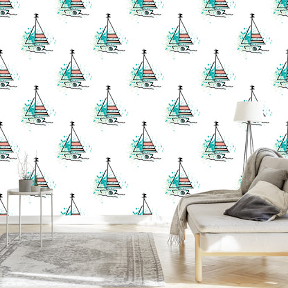 Wallpaper Minimalist Sailboats