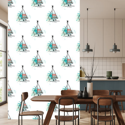Wallpaper Minimalist Sailboats