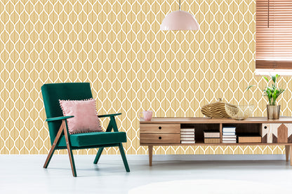 Wallpaper Retro - Beautiful Geometric Leaves