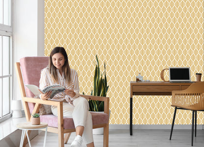 Wallpaper Retro - Beautiful Geometric Leaves