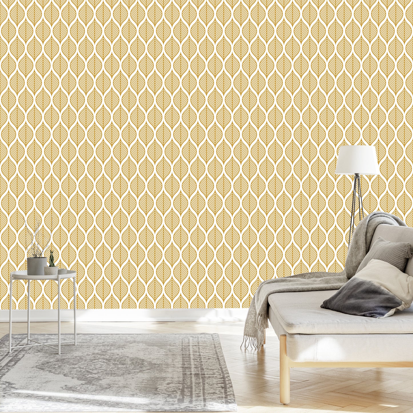 Wallpaper Retro - Beautiful Geometric Leaves