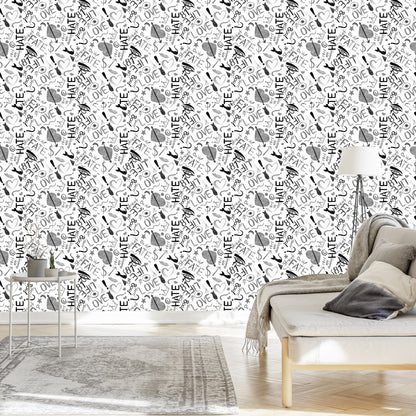 Wallpaper Graffiti With Hearts