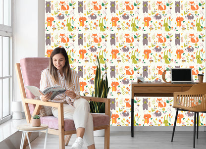 Wallpaper For Children - Happy Forest Animals