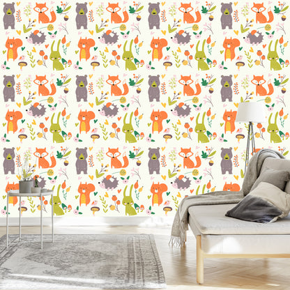 Wallpaper For Children - Happy Forest Animals