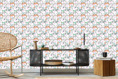 Wallpaper For Children - Happy Cats And Fish