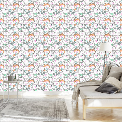 Wallpaper For Children - Happy Cats And Fish