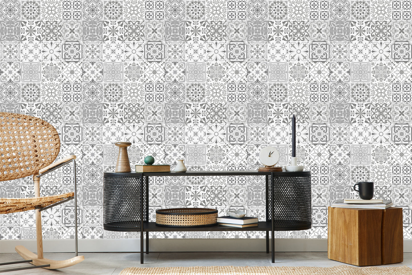 Wallpaper Beautiful Mosaic In Shades Of Gray