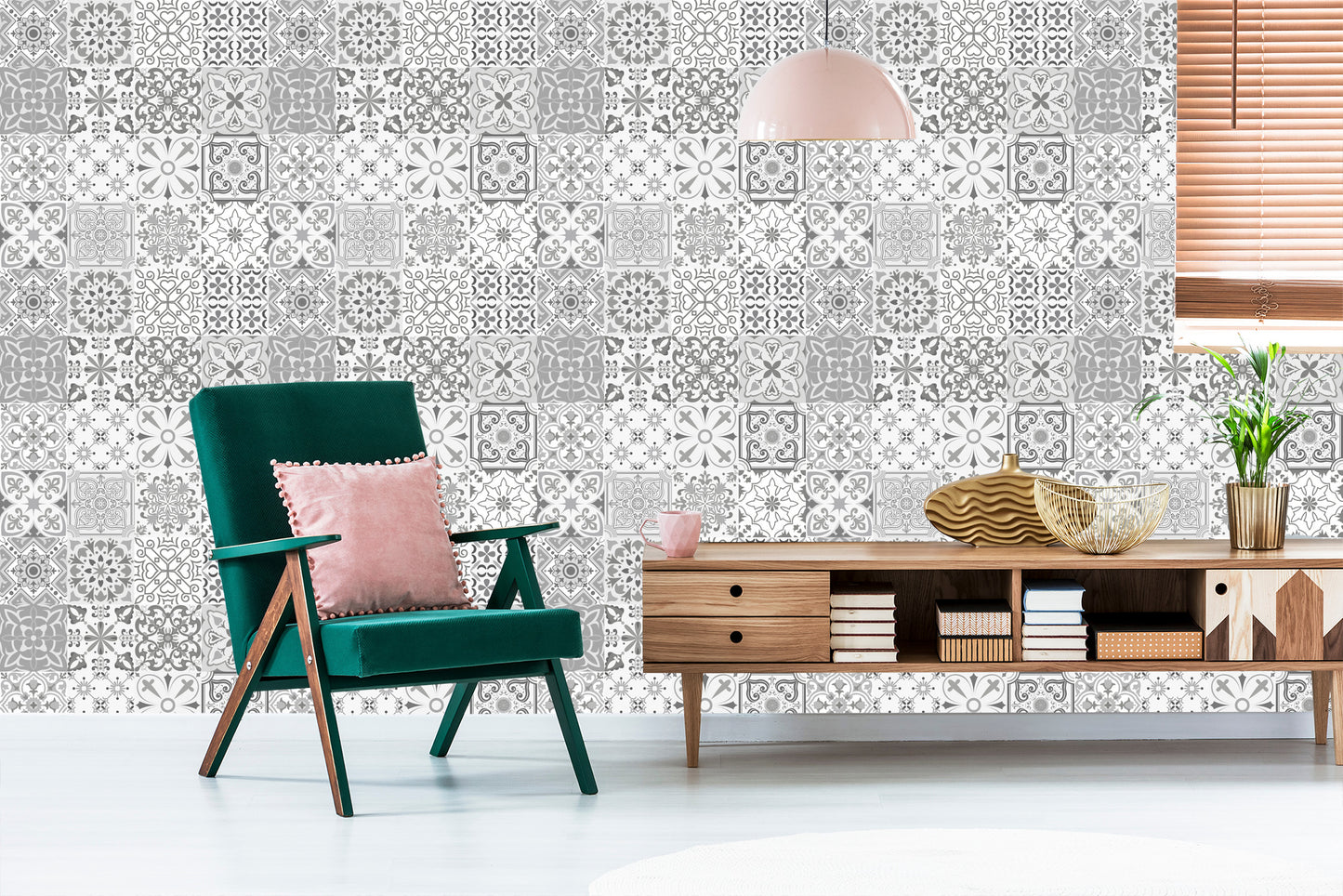 Wallpaper Beautiful Mosaic In Shades Of Gray