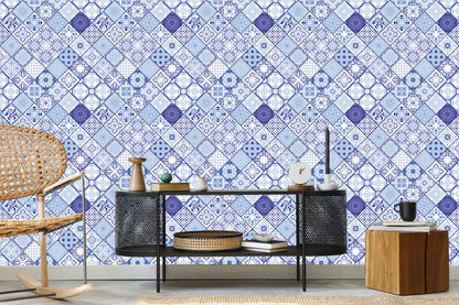 Wallpaper Tile Imitation Mosaic Patterns Dining Room