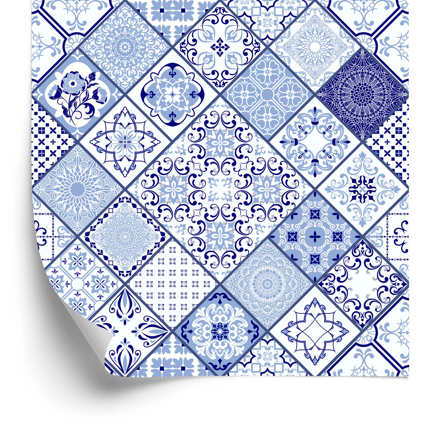 Wallpaper Tile Imitation Mosaic Patterns Dining Room