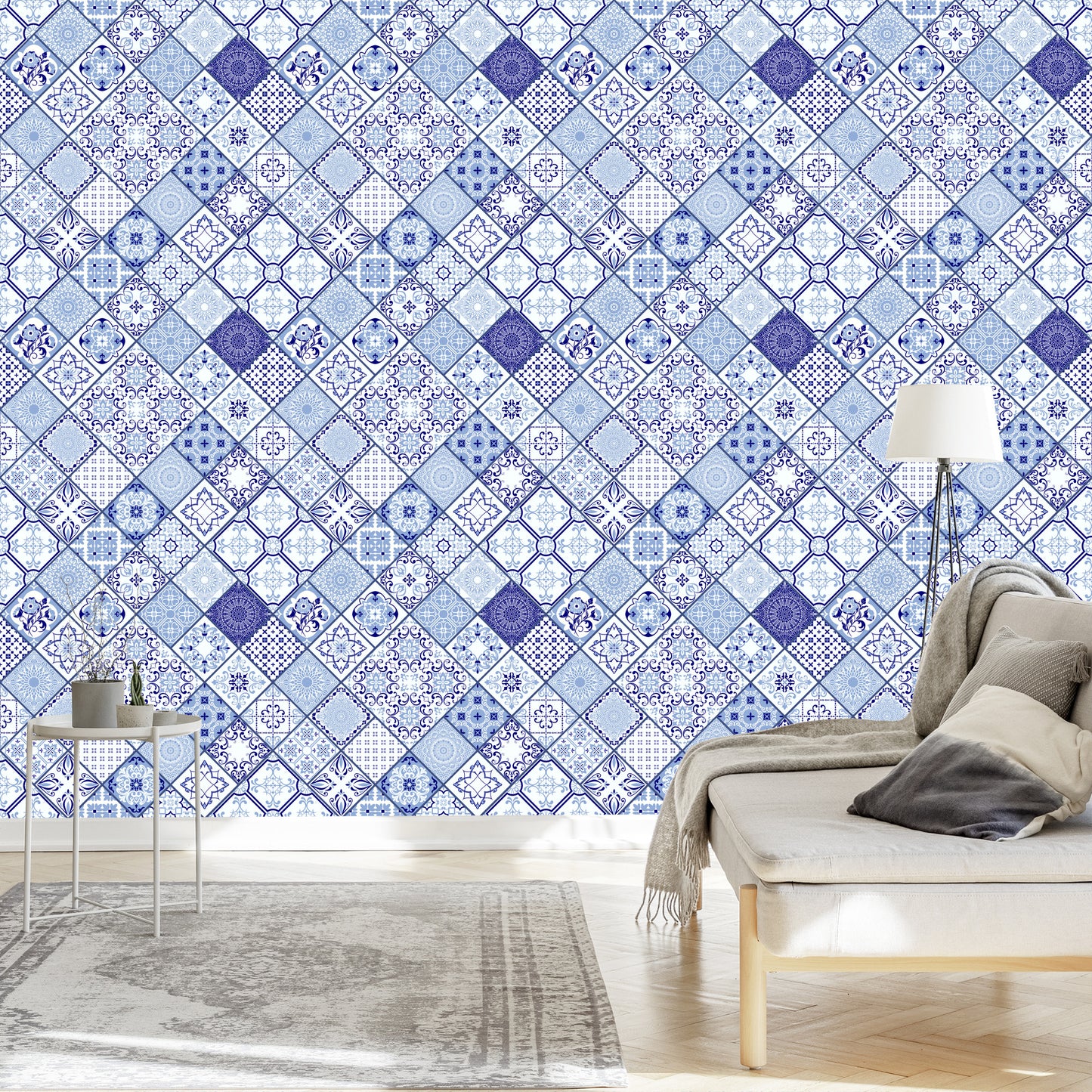Wallpaper Tile Imitation Mosaic Patterns Dining Room