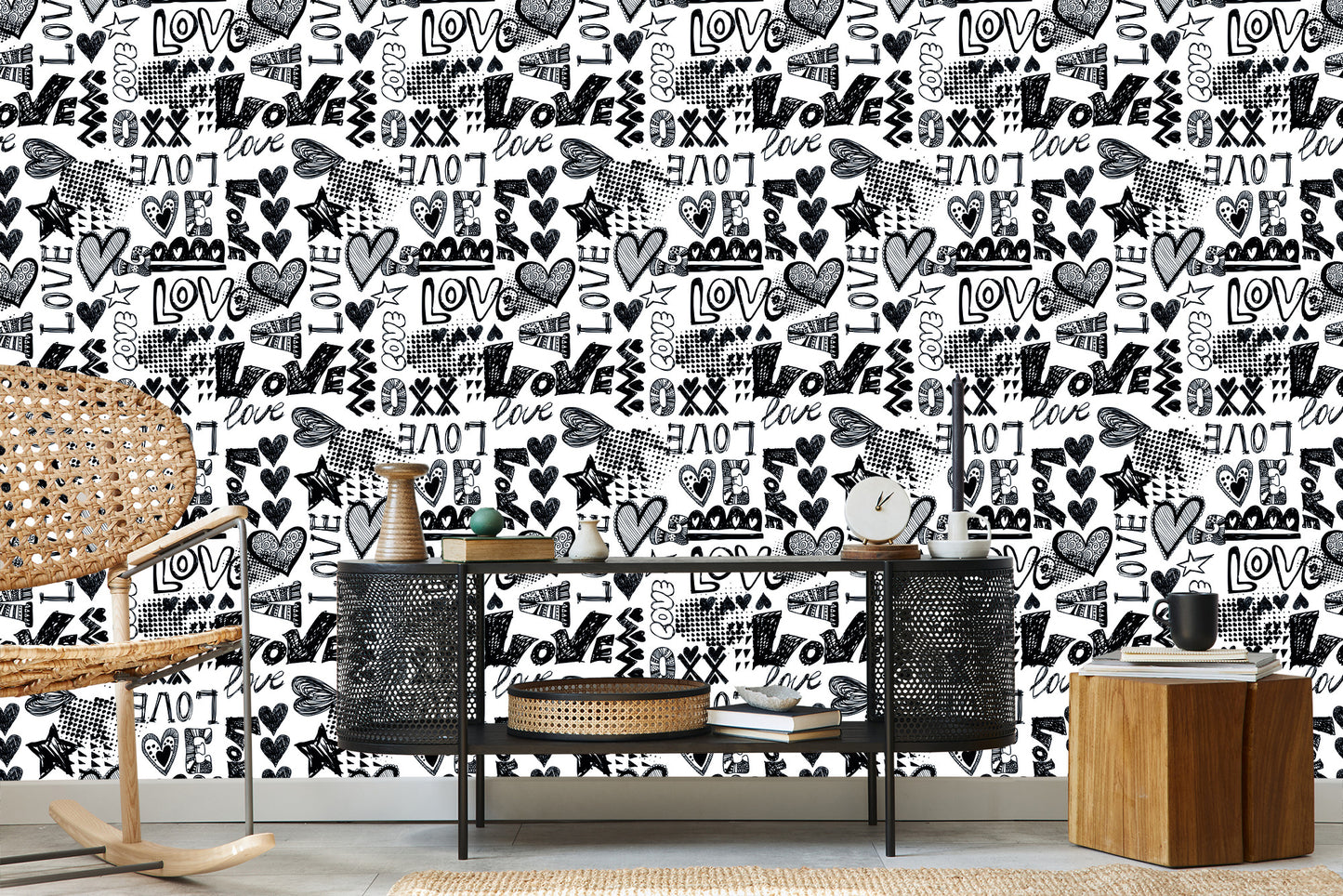 Wallpaper Hearts With Inscriptions