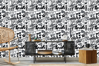 Wallpaper Hearts With Inscriptions