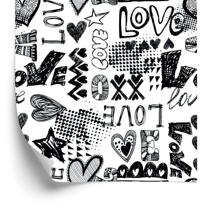Wallpaper Hearts With Inscriptions