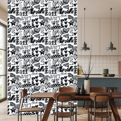 Wallpaper Hearts With Inscriptions