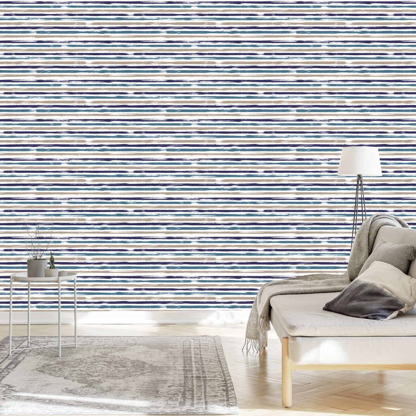Wallpaper Elegant Horizontal Stripes For The Office Living Room