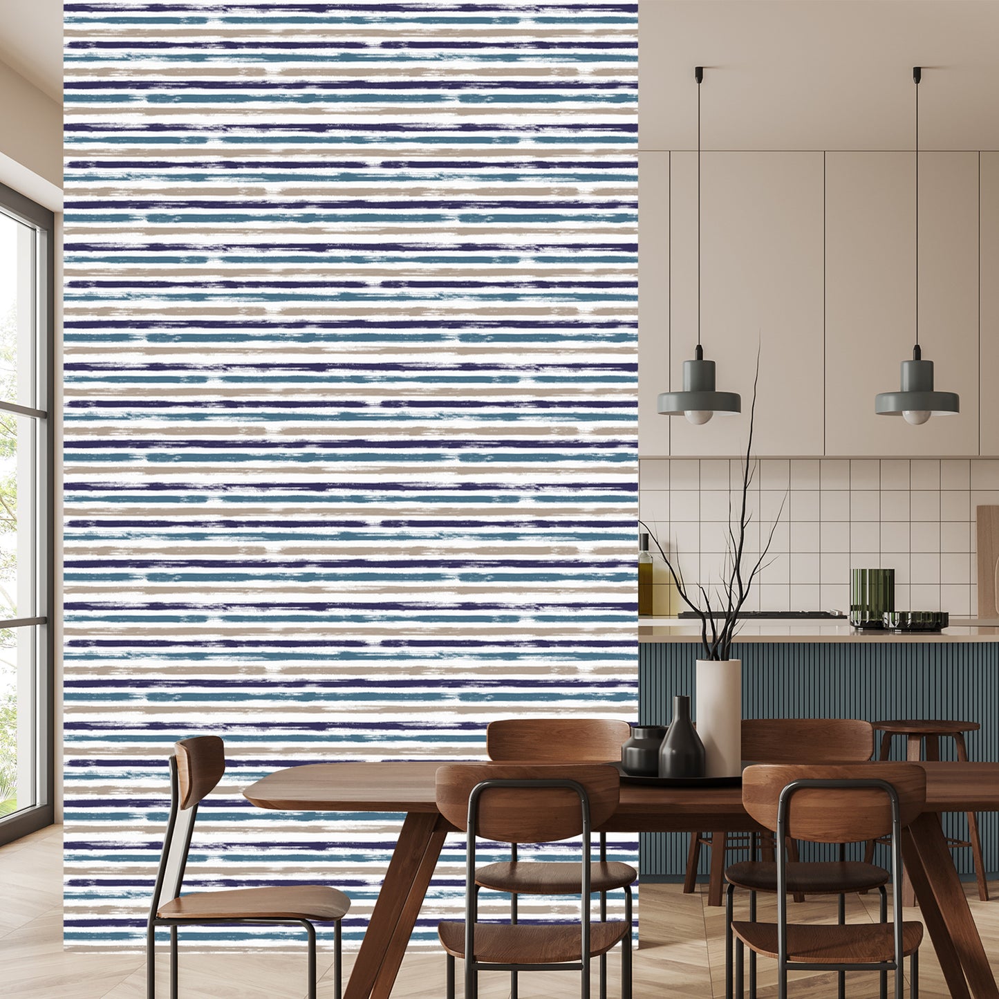 Wallpaper Elegant Horizontal Stripes For The Office Living Room