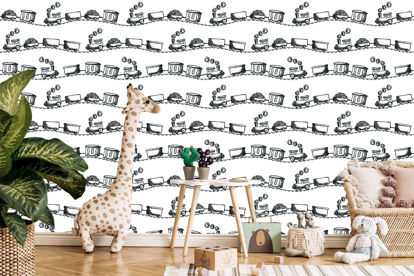 Wallpaper Drawn Black And White Queue