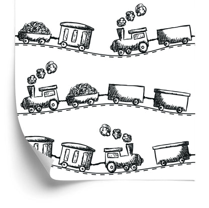 Wallpaper Drawn Black And White Queue