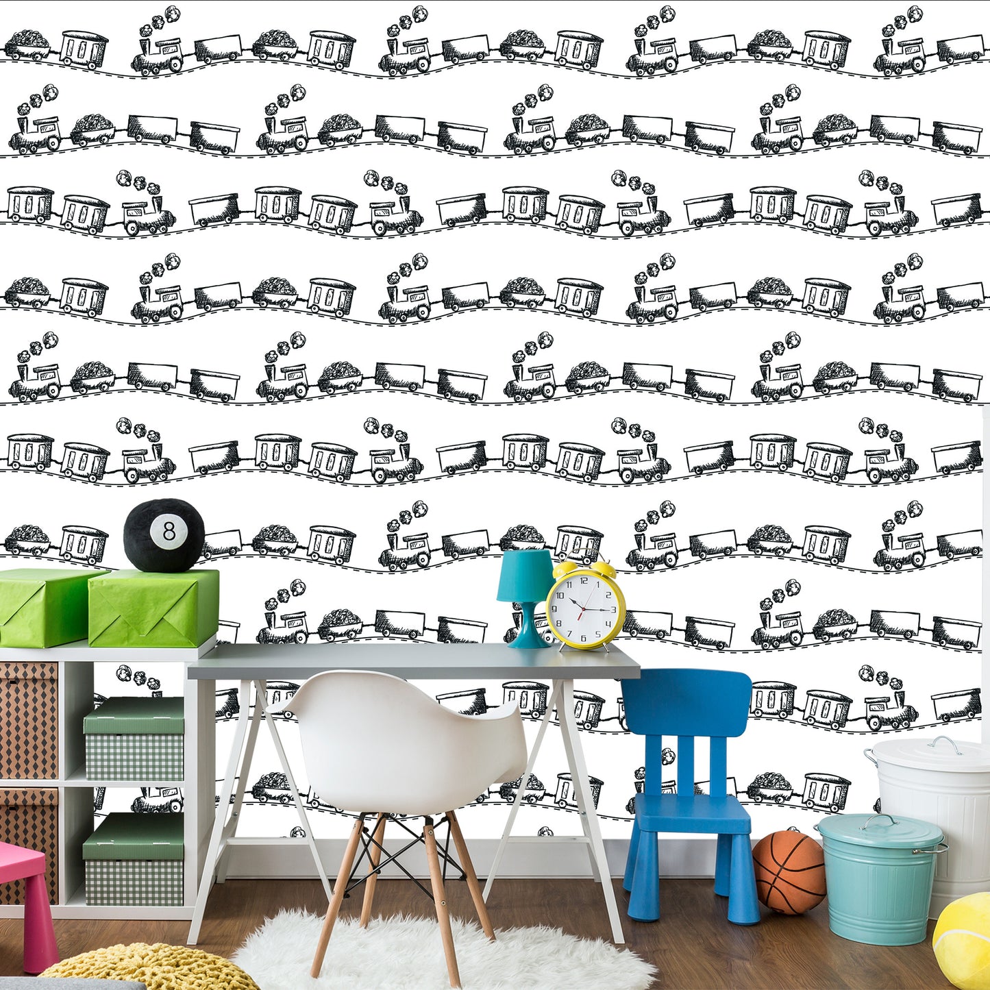 Wallpaper Drawn Black And White Queue