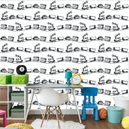 Wallpaper Drawn Black And White Queue