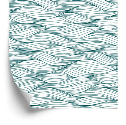 Wallpaper Retro Irrgeular Waves On White Background