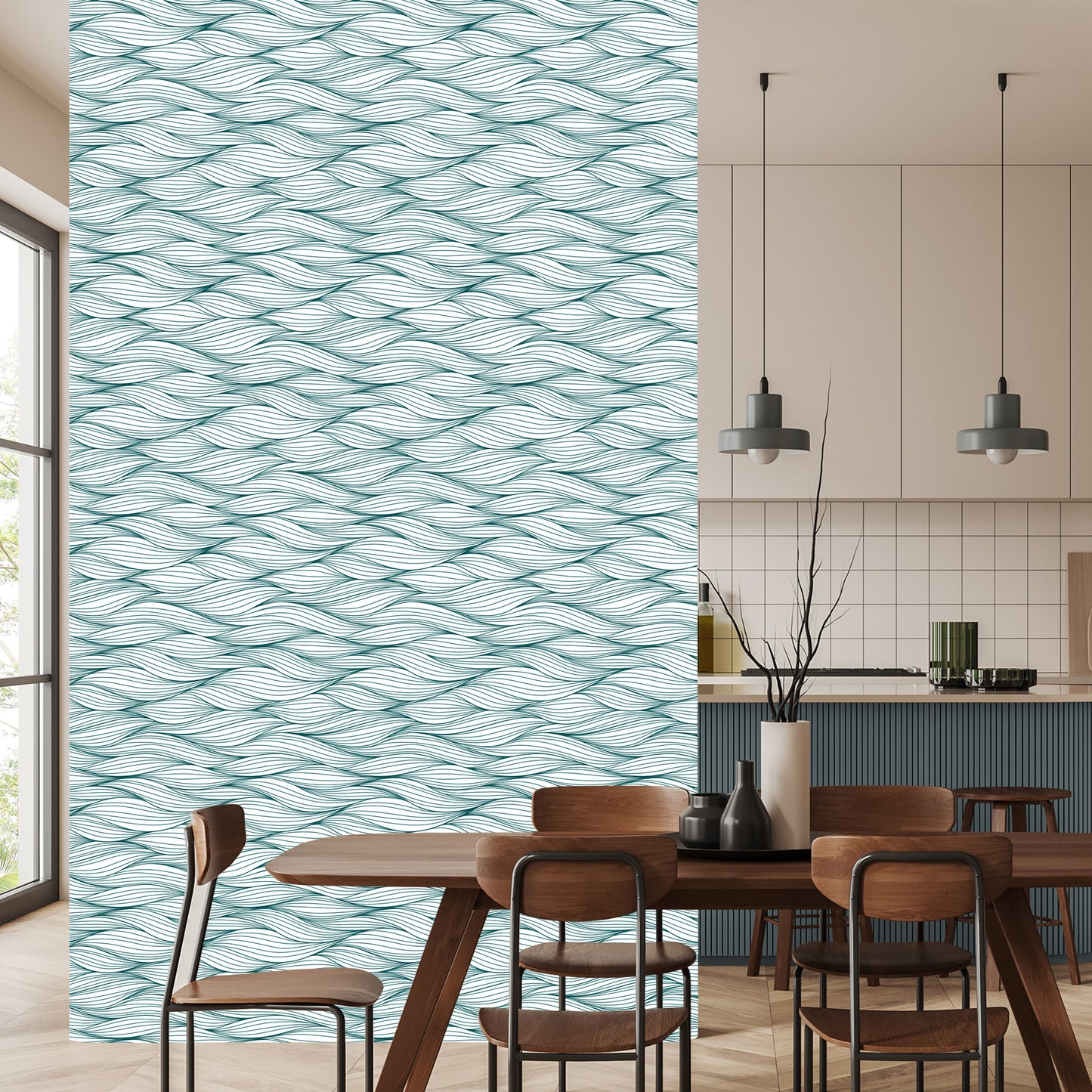Wallpaper Retro Irrgeular Waves On White Background