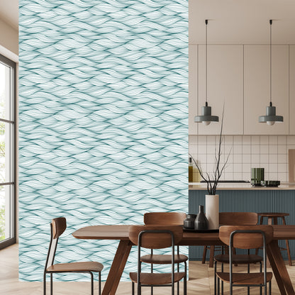 Wallpaper Retro Irrgeular Waves On White Background