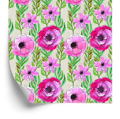 Wallpaper Watercolor Field Flowers