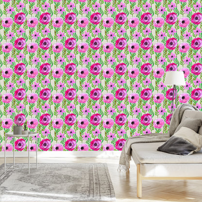 Wallpaper Watercolor Field Flowers