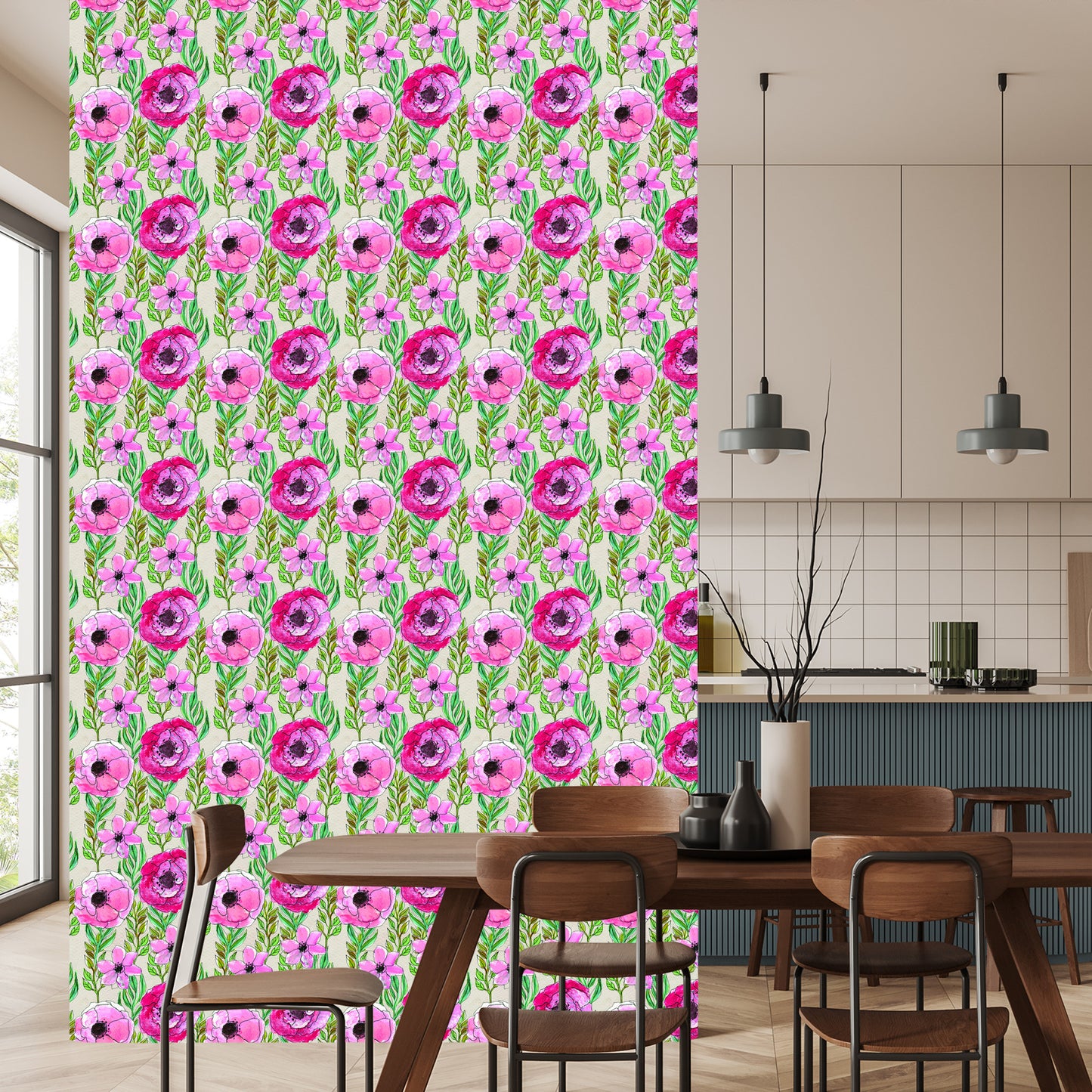 Wallpaper Watercolor Field Flowers
