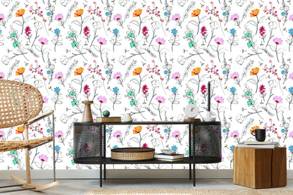 Wallpaper Flowers Like Painted