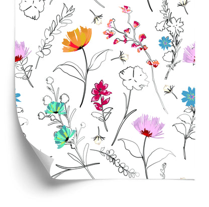 Wallpaper Flowers Like Painted