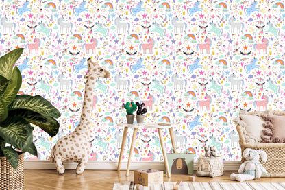 Wallpaper Colorful Magical Unicorns
