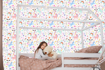 Wallpaper Colorful Magical Unicorns