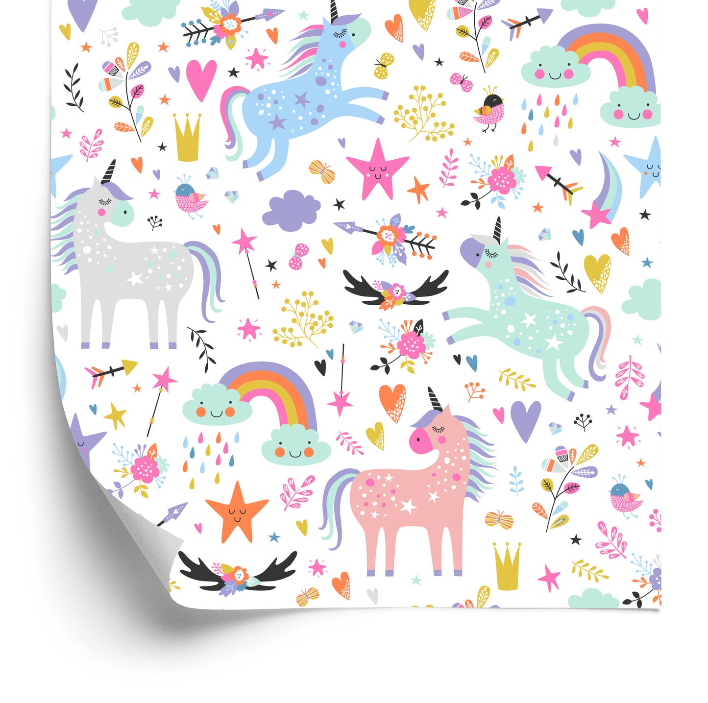 Wallpaper Colorful Magical Unicorns