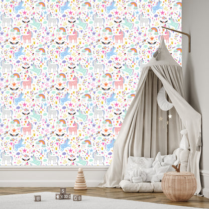 Wallpaper Colorful Magical Unicorns