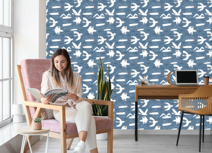 Wallpaper Birds In Scandinavain Style