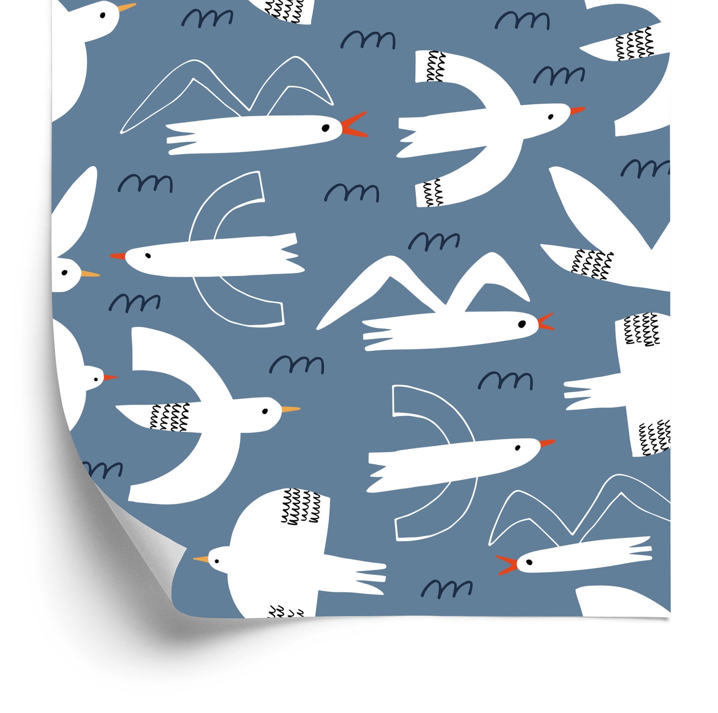 Wallpaper Birds In Scandinavain Style