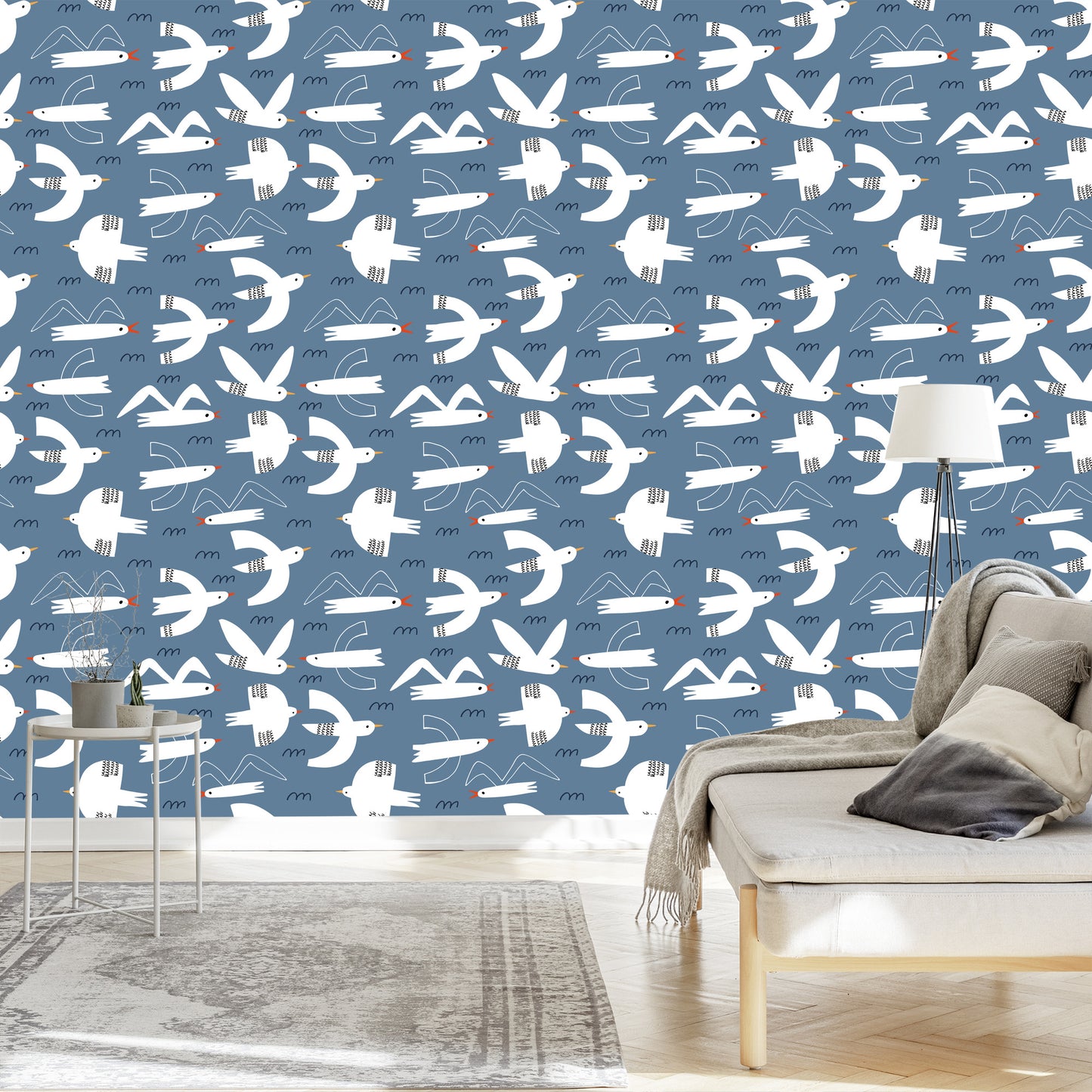 Wallpaper Birds In Scandinavain Style