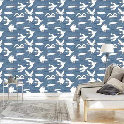 Wallpaper Birds In Scandinavain Style
