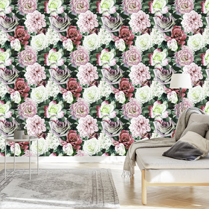 Wallpaper Peonies In The Middle Of Leaves