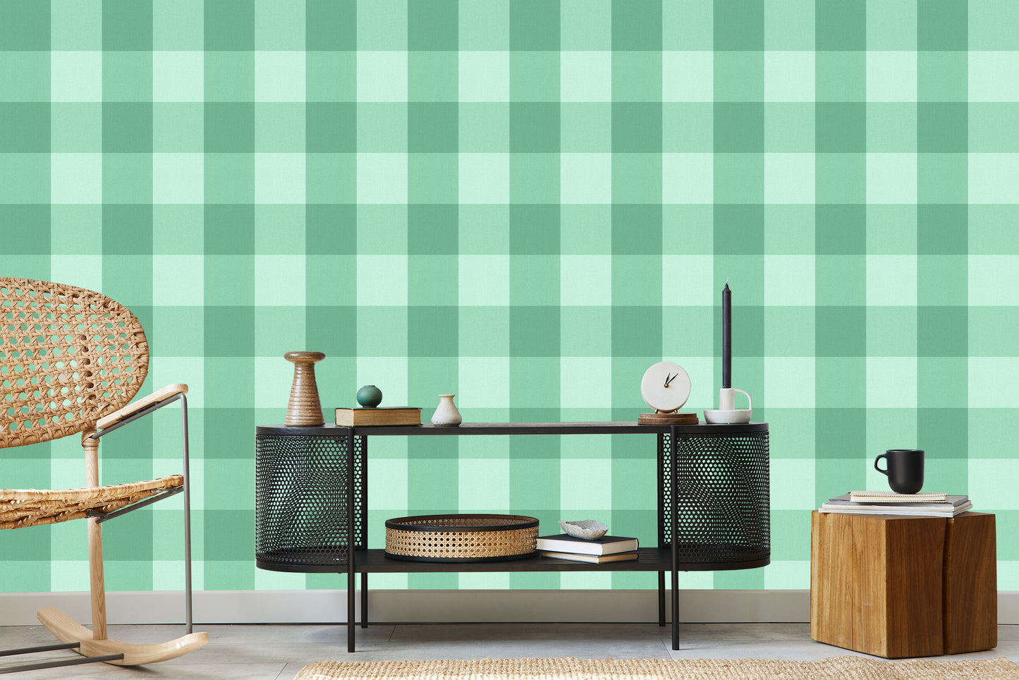 Wallpaper Beautiful Lattice In Shades Of Green