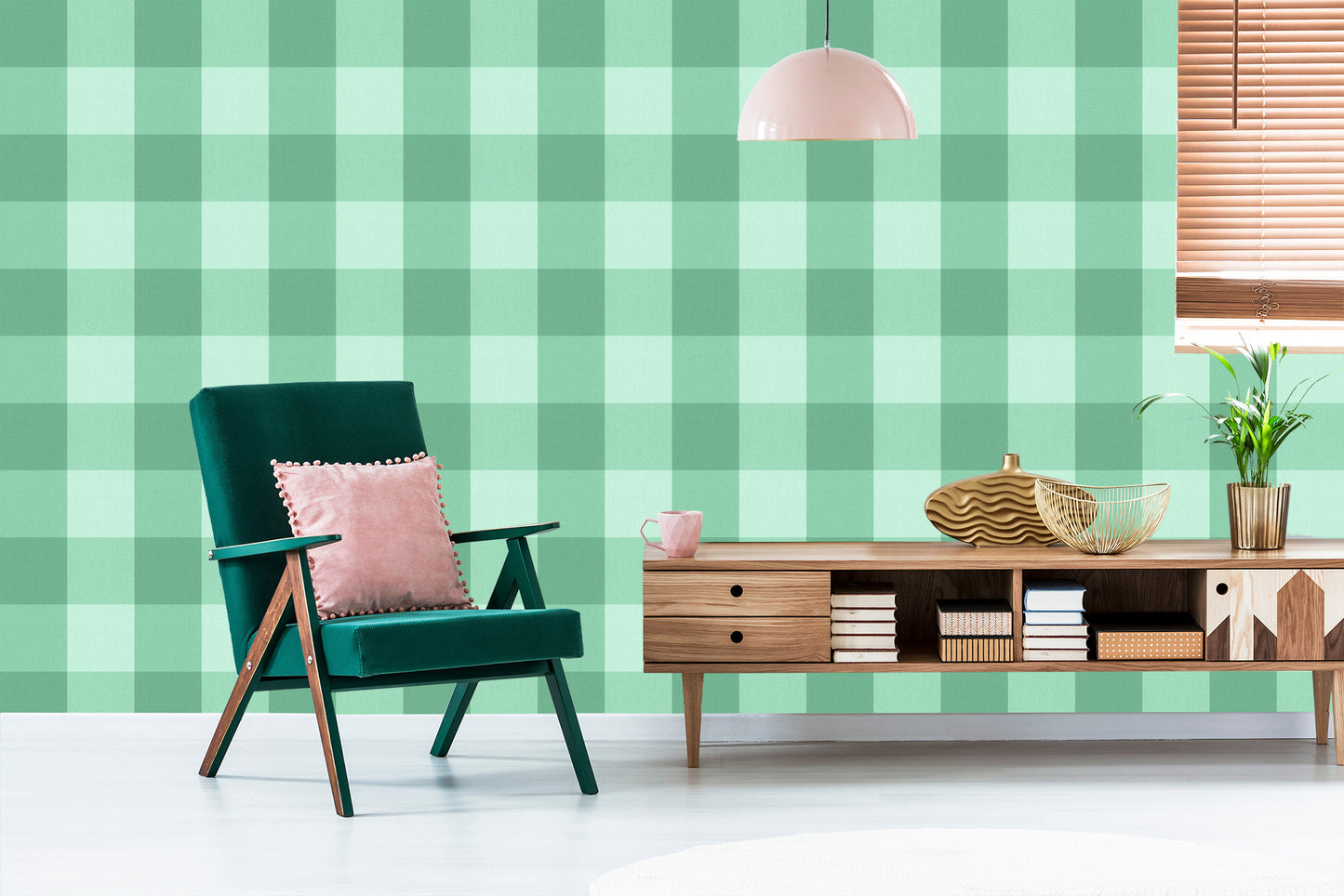 Wallpaper Beautiful Lattice In Shades Of Green