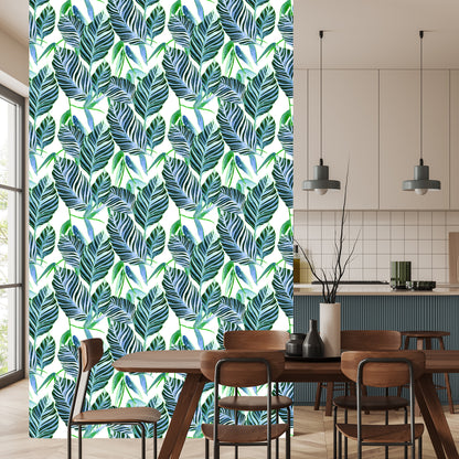 Wallpaper Exotic Watercolor Leaves