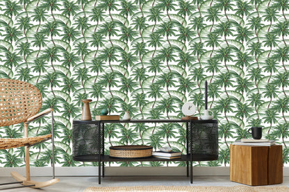 Wallpaper Green. Nature. Palm Trees. Bedroom