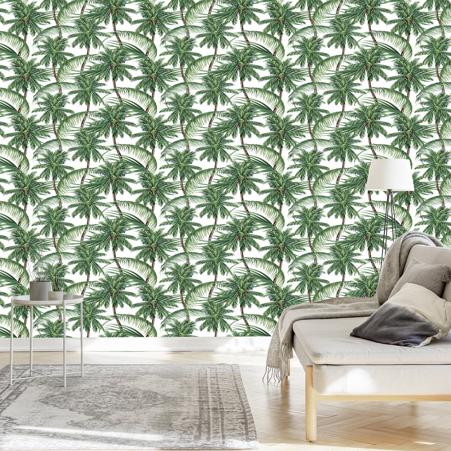Wallpaper Green. Nature. Palm Trees. Bedroom