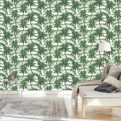 Wallpaper Green. Nature. Palm Trees. Bedroom