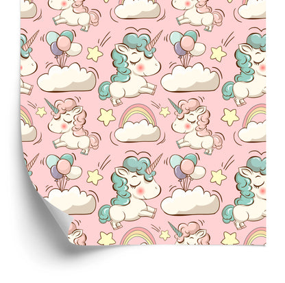 Wallpaper For Children - Unicorns, Clouds And Stars